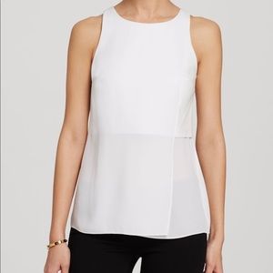 NWT Bailey 44 White Thumb Faux Leather Top